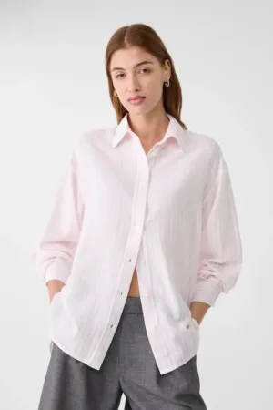 Striped linen blend shirt