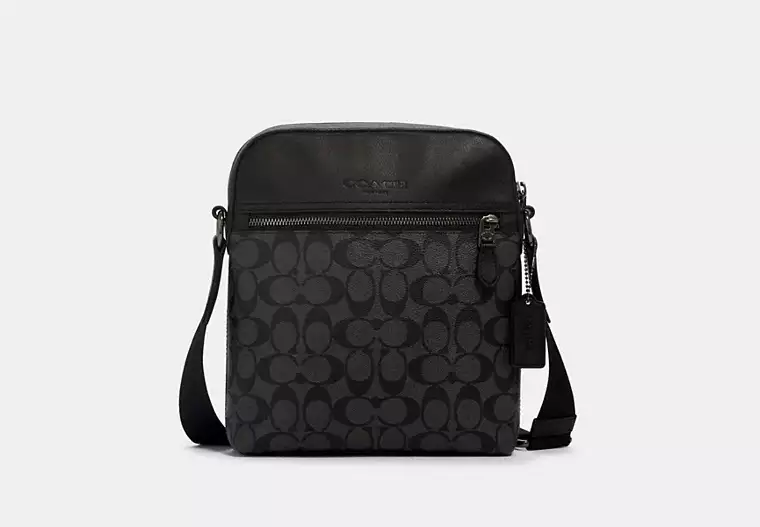 Coach Signature Canvas Houston Flight Sling Bag