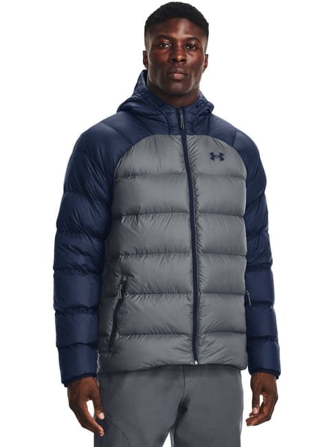Under Armour Blue & Grey Regular Fit Quilted Sports Hoodie
