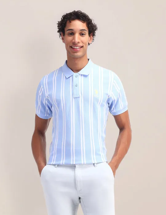 U. S. Polo Assn. Slim Fit Polo Shirt with Vertical Stripes