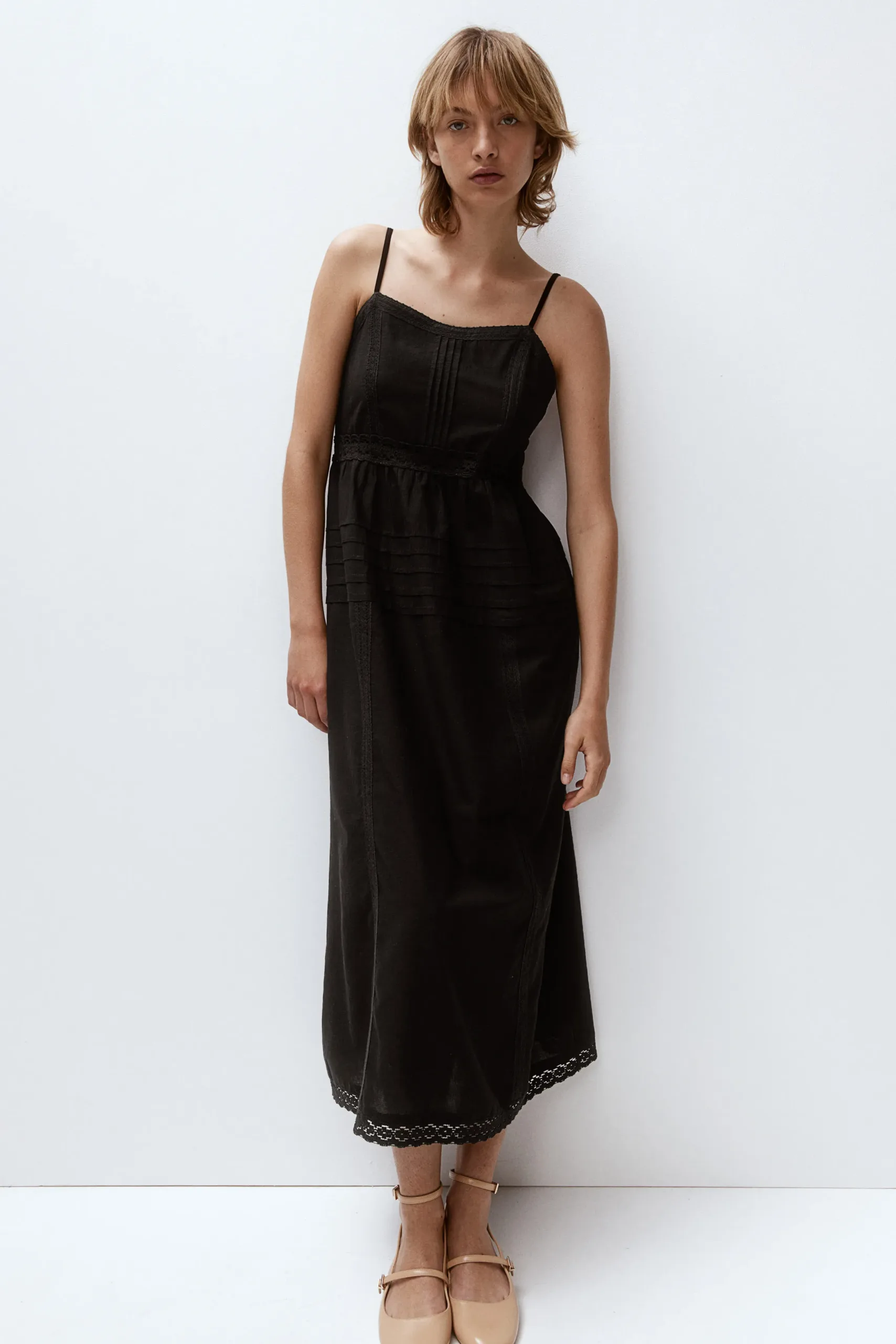H&M Cotton Dress with Lace Inset