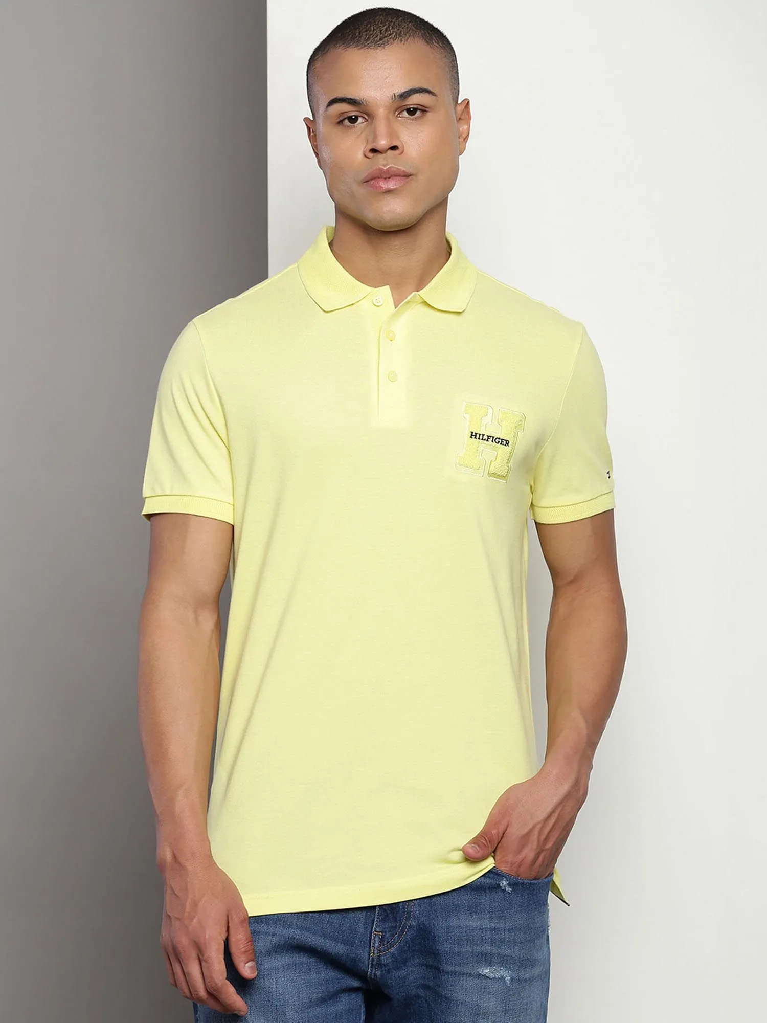 Tommy Hilfiger Men Yellow Polo T-Shirt